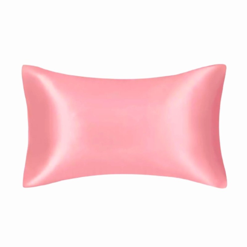Sueños de Satén Funda Almohada Satén Color Rosa Palo Medidas 150X45cm en  Punto Curly